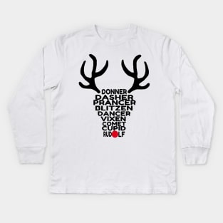 Santas Reindeer Kids Long Sleeve T-Shirt